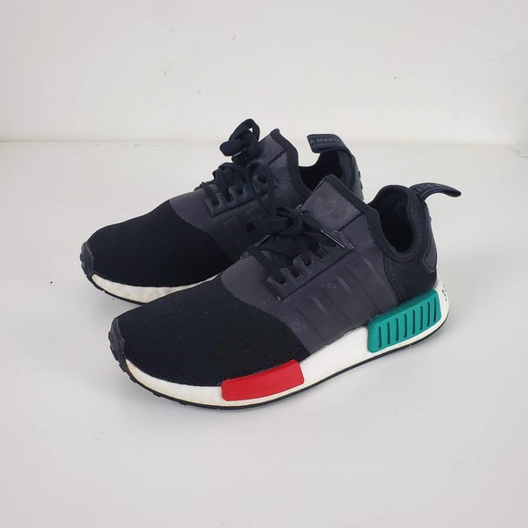 Adidas  NMD_R1 Men's Shoes Core Black- Glory Green-Lush Red EF4260 - Picture 1 of 9